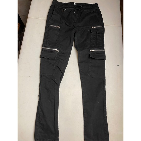 Hot Topic Pants - Hot Topic Black Cargo Joggers Slim Fit Zipper Pockets Goth Punk Pants Small